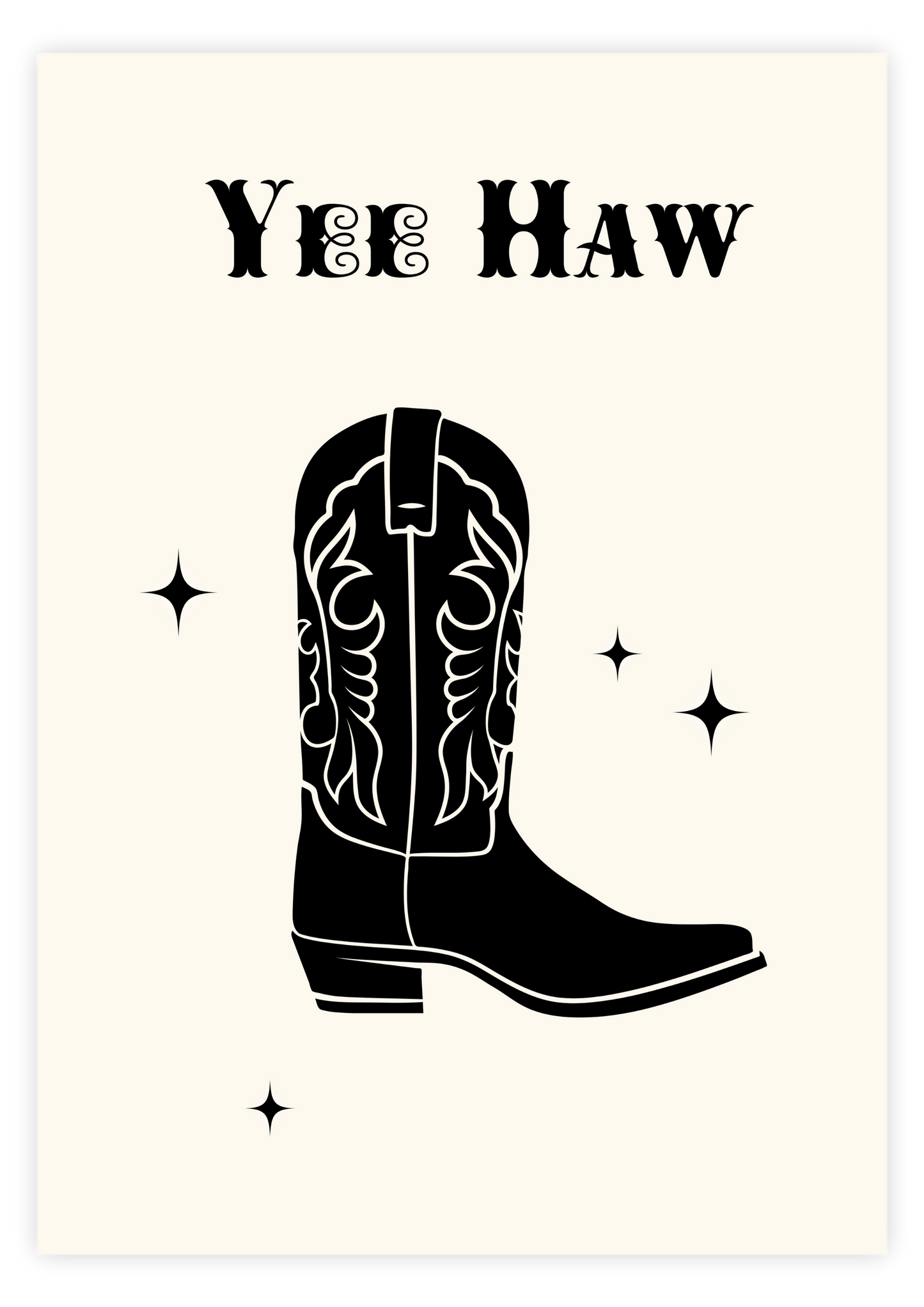 Yee Haw Black Boot