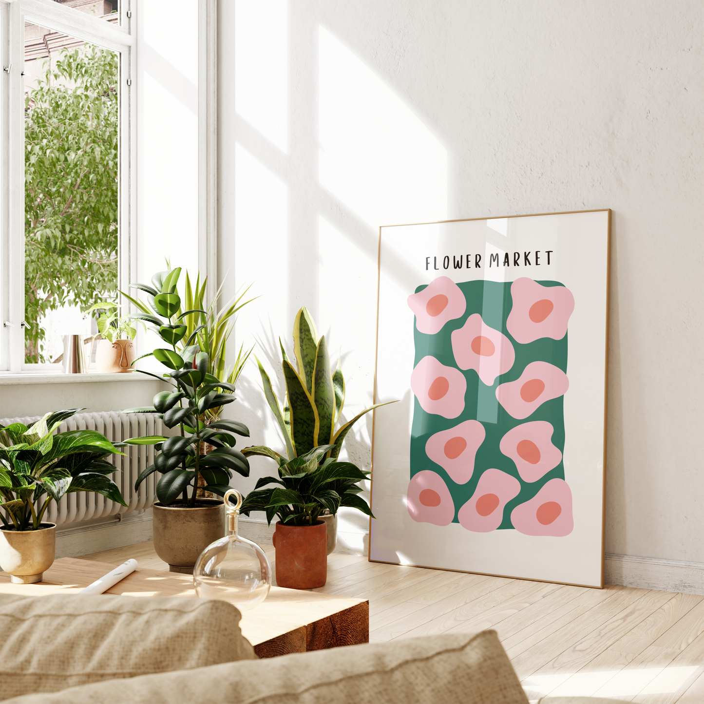Flower Market - Green & Pink