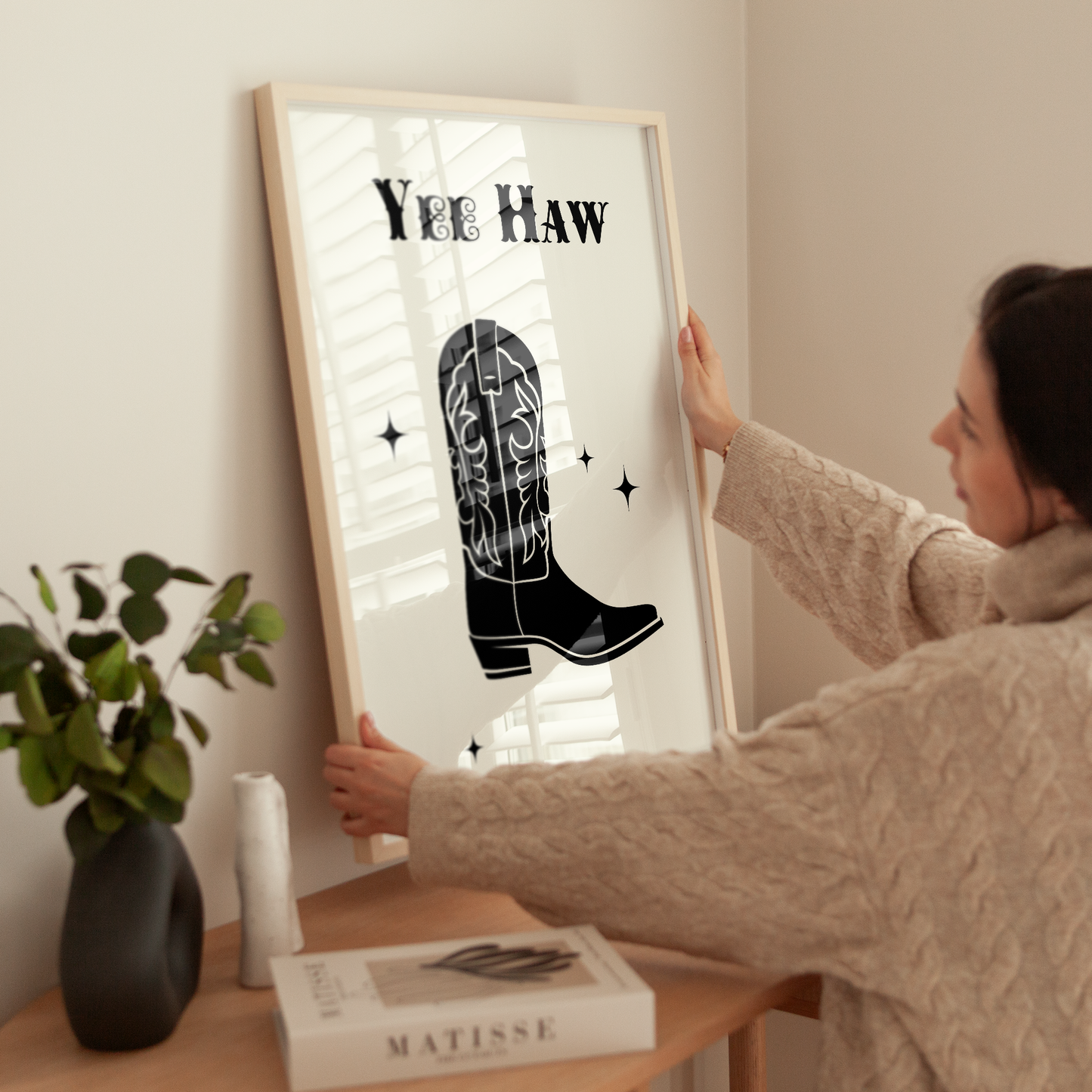Yee Haw Black Boot