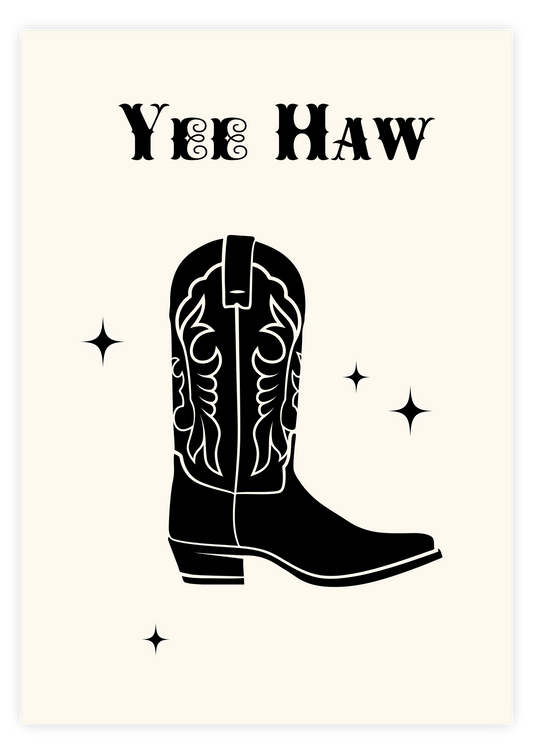 Yee Haw Black Boot