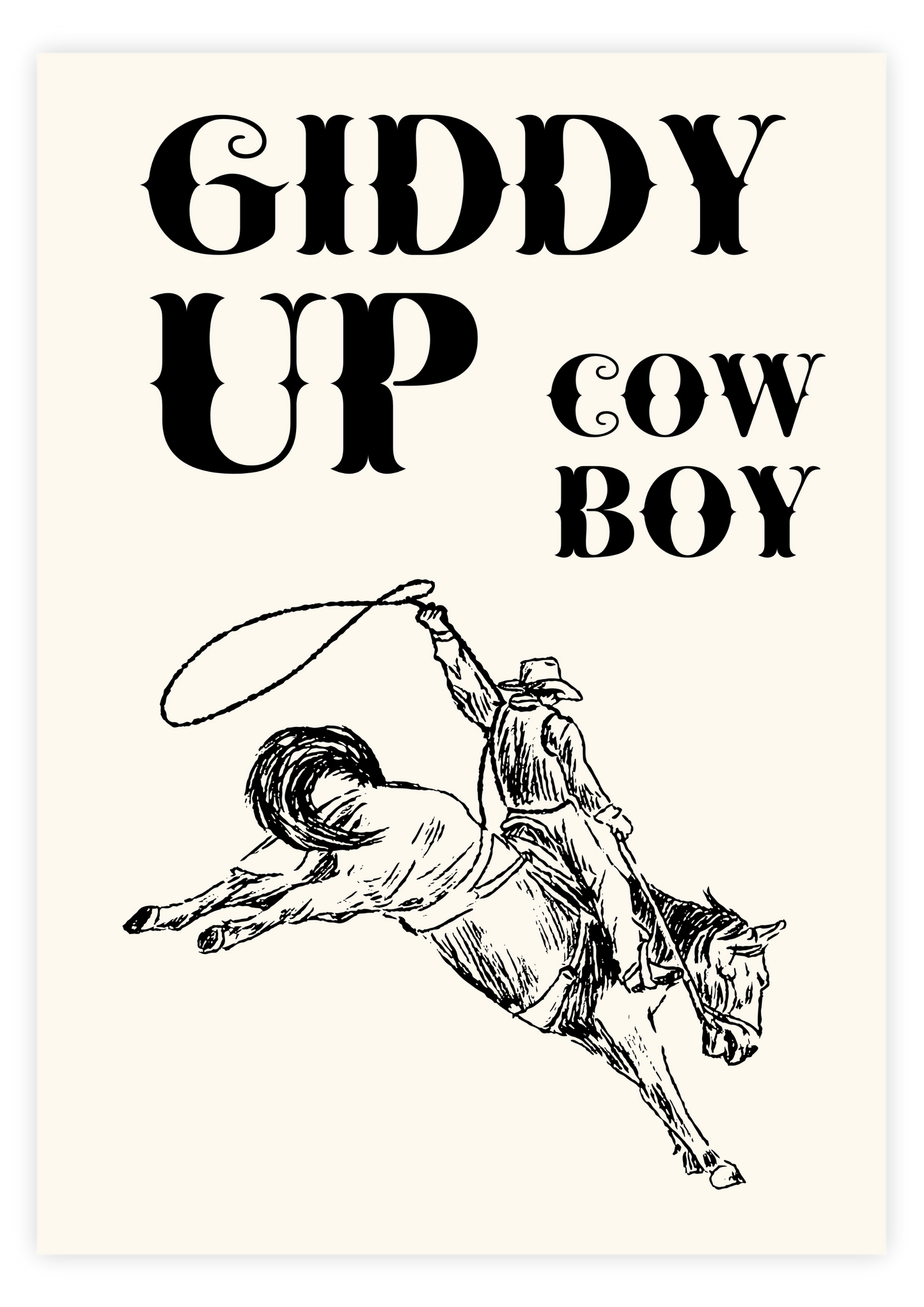 Giddy Up Cowboy - Black